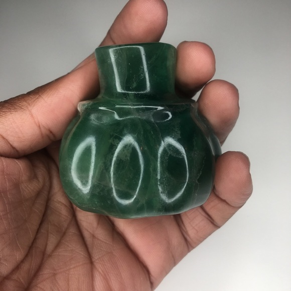 Halloween Fluorite Blue Green Pumpkin - Picture 6 of 7